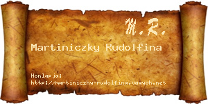 Martiniczky Rudolfina névjegykártya